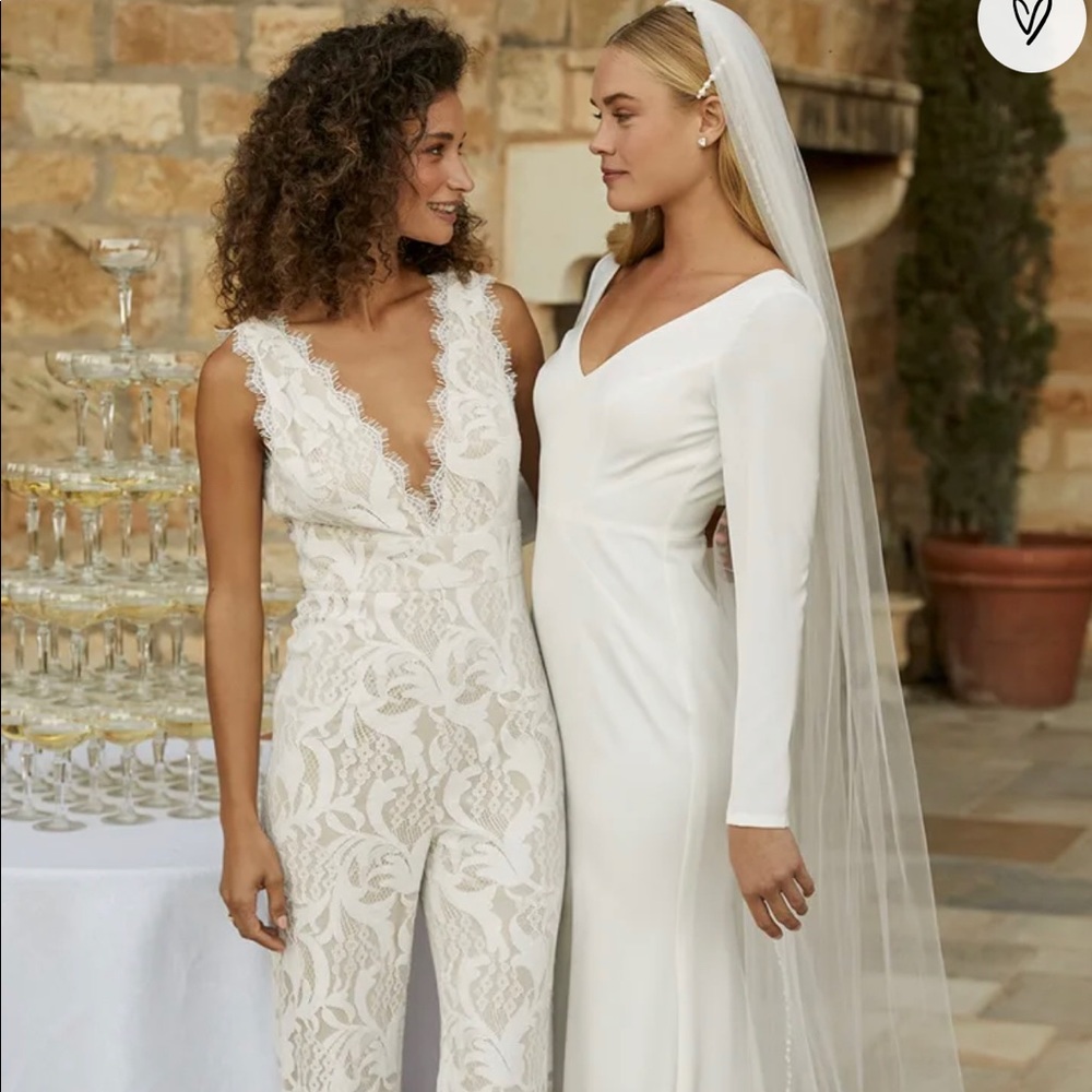 Lulus white lace jumpsuit